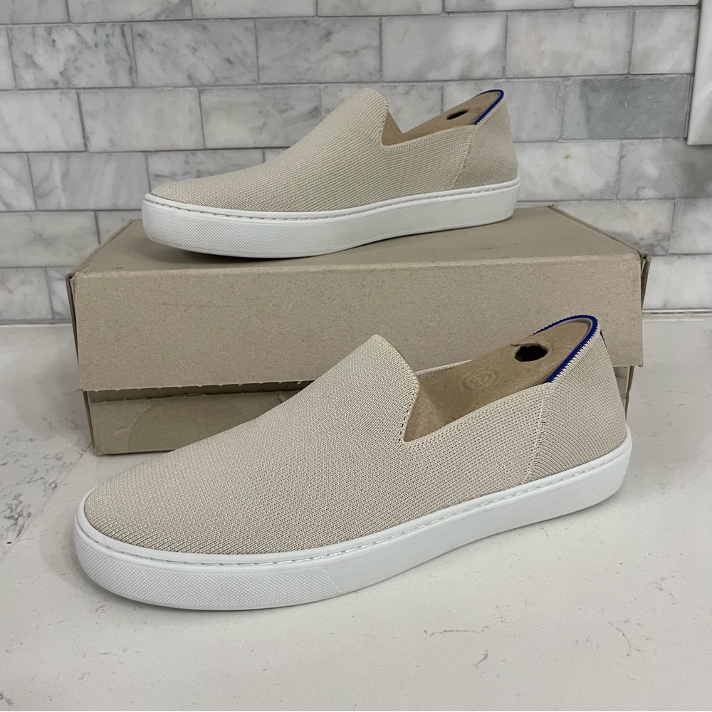 Rothy’s The Original Slip On Sneaker Sand Flat Knit Women’s EXCELLENT WORN ONCE